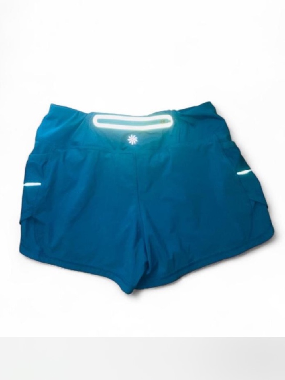 Athleta Teal Athletic Shorts with Reflective Accents - Picture 3 of 5